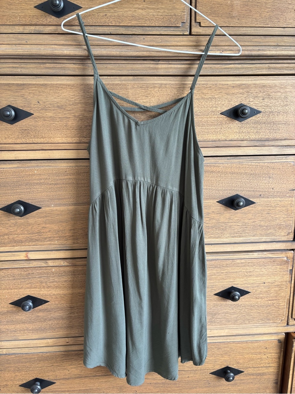 Wild Fable XS Olive Green V-Neck Strappy Sleeveless Short dress